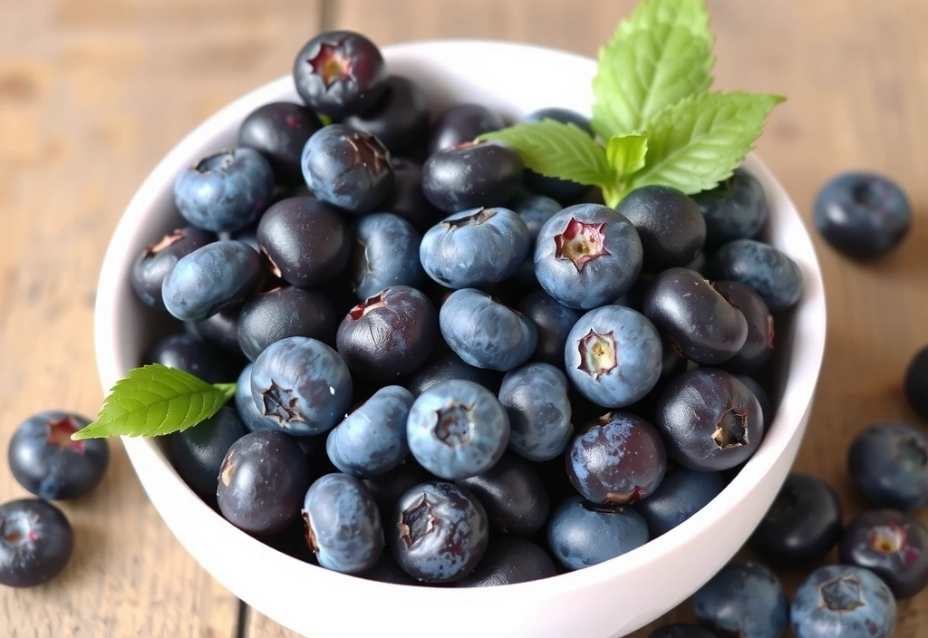 Un tazón lleno de arándanos frescos y jugosos